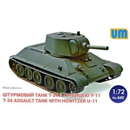 T-34 Assault tank with howitzer U-11, 1/72 - Unimodels UM440