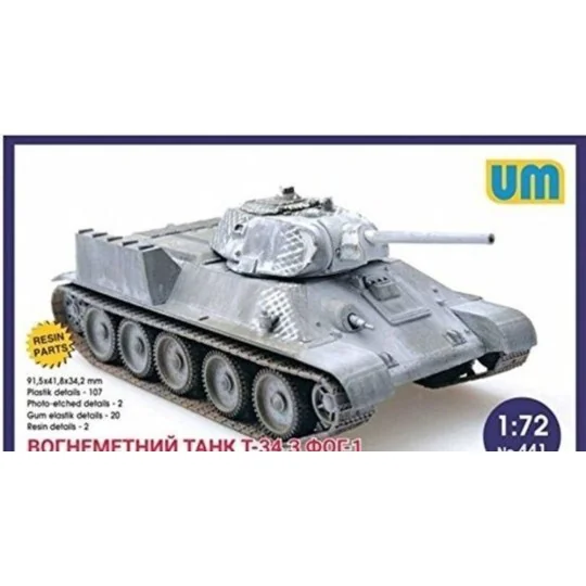 T-34 flame-throwing tank with FOG-1 - Unimodels UM441