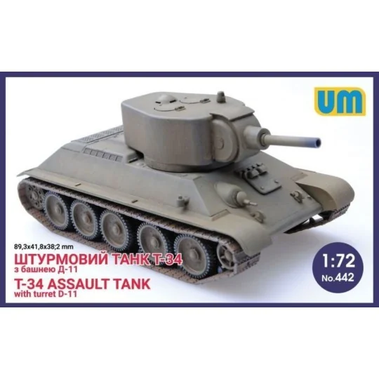 T-34 Assault tank with turret D-11 - Unimodels UM442