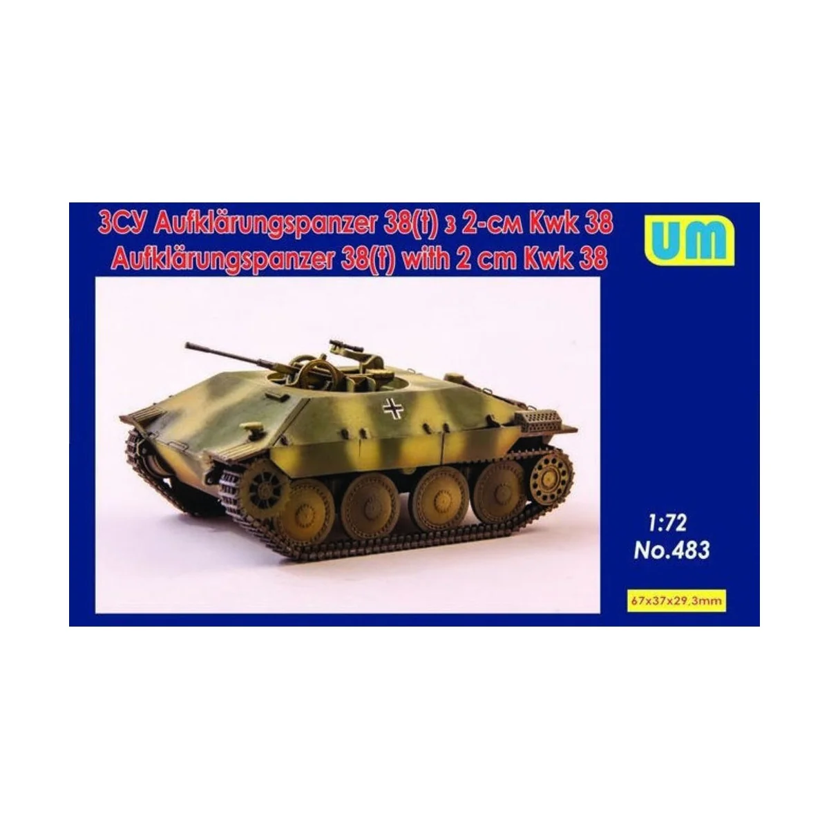 Aufklarungspanzer 38(t) with 2cm Kwk38, 1/72 - Unimodels UM483 Aufklarungspanzer 38(t) with 2cm Kwk38, 1/72 - Unimodels UM483