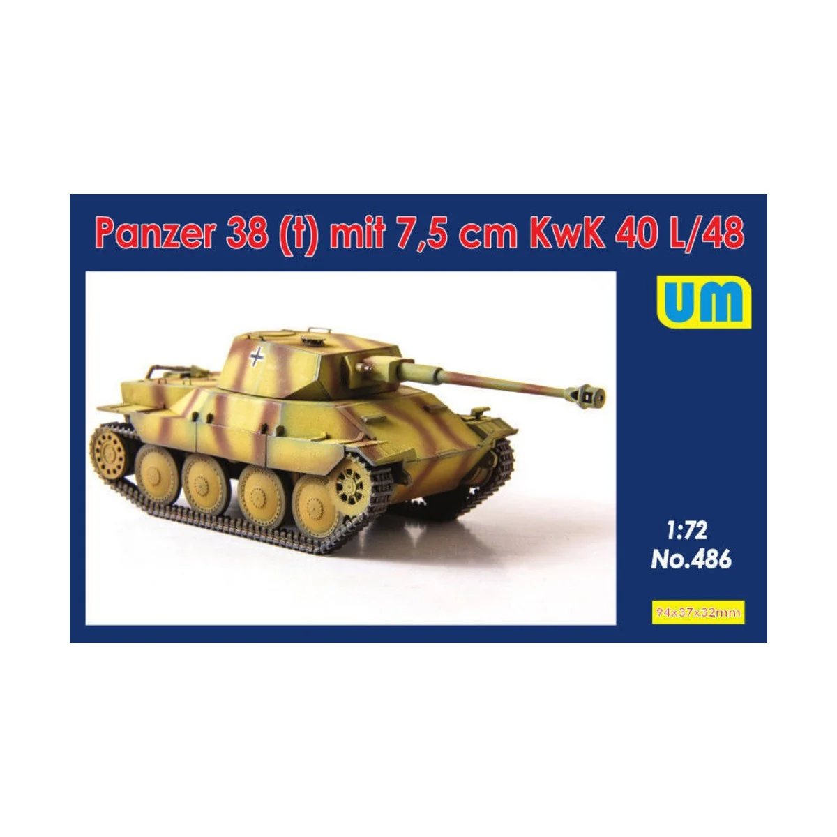 Panzer 38(t) mit 7.5cm KwK 40L/48, 1/72 - Unimodels UM486