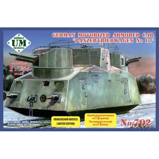 Panzertribwagen No.17 German motorized armored car, 1/72 - Unimodel...