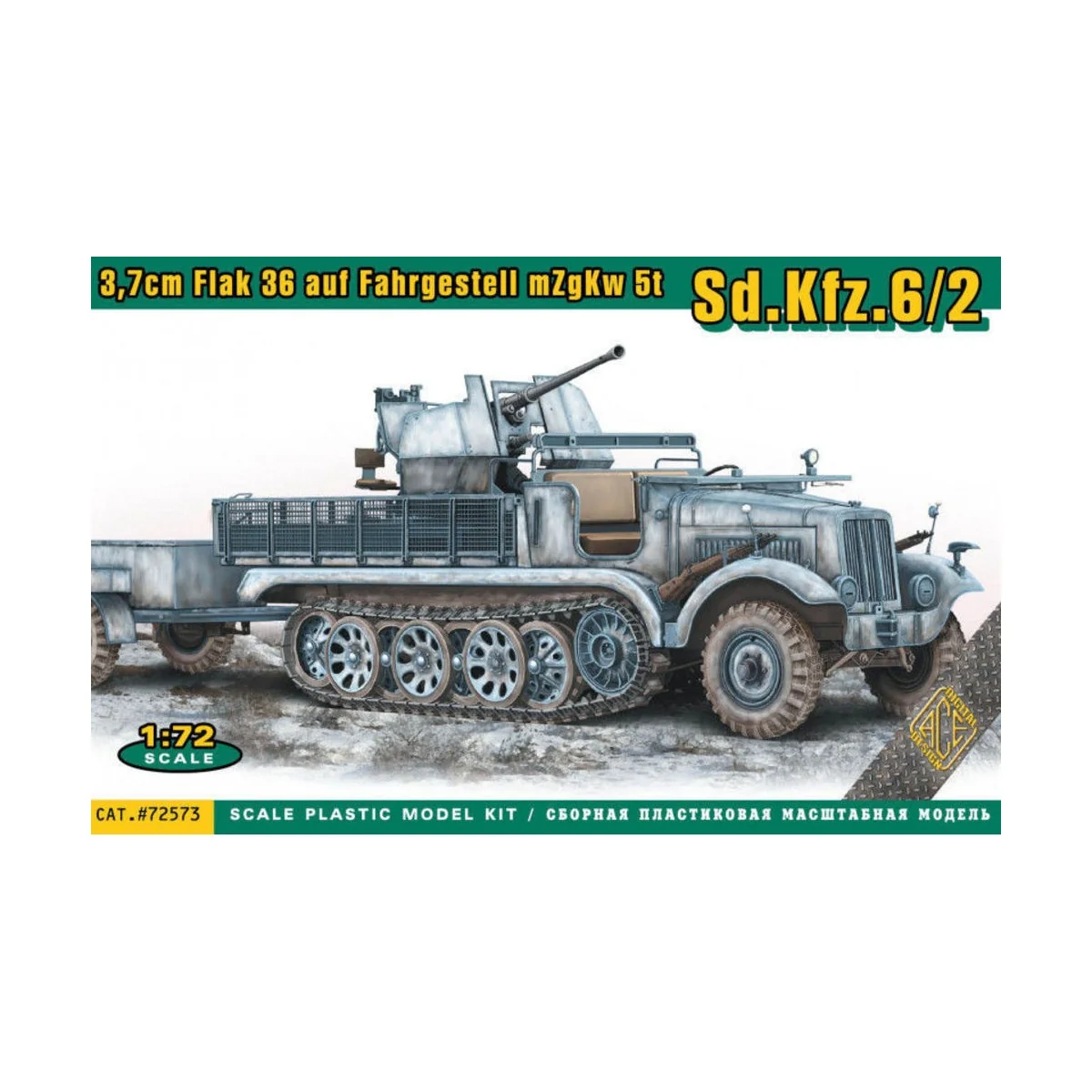 SdKfz.6/2 3.7cm Flak 36 auf Fahrgestell mZgKw 5t, 1/72 - ACE ACE72573 SdKfz.6/2 3.7cm Flak 36 auf Fahrgestell mZgKw 5t, 1/72 - ACE ACE72573