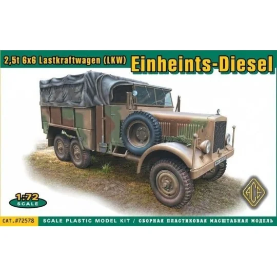 Einheints-Diesel 2.5t 6x6 Lastkraftwagen (LKW), 1/72 - ACE ACE72578 Einheints-Diesel 2.5t 6x6 Lastkraftwagen (LKW), 1/72 - ACE ACE72578