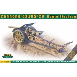 Italian 105/28 field cannon with rubberized wheels, 1/72 - ACE ACE7...