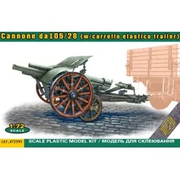 Italian 105/28 field cannon with trailer, 1/72 - ACE ACE72595
