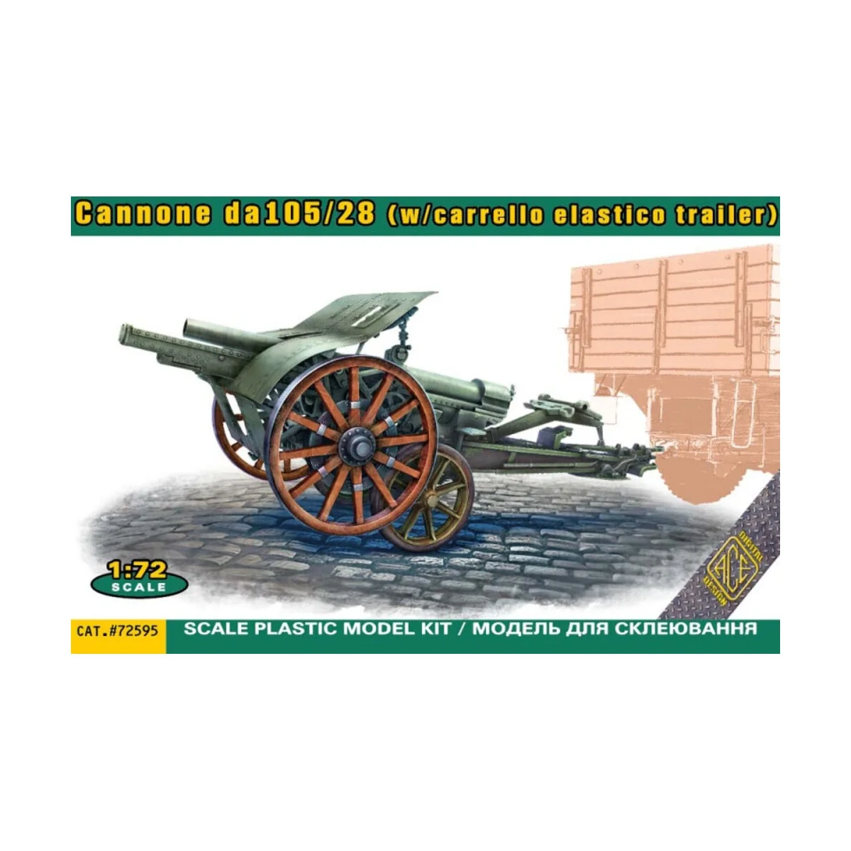 Italian 105/28 field cannon with trailer, 1/72 - ACE ACE72595