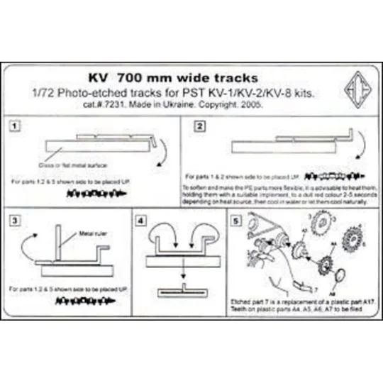 KV 700mm wide tracks, 1/72 - ACE PE7231 KV 700mm wide tracks, 1/72 - ACE PE7231