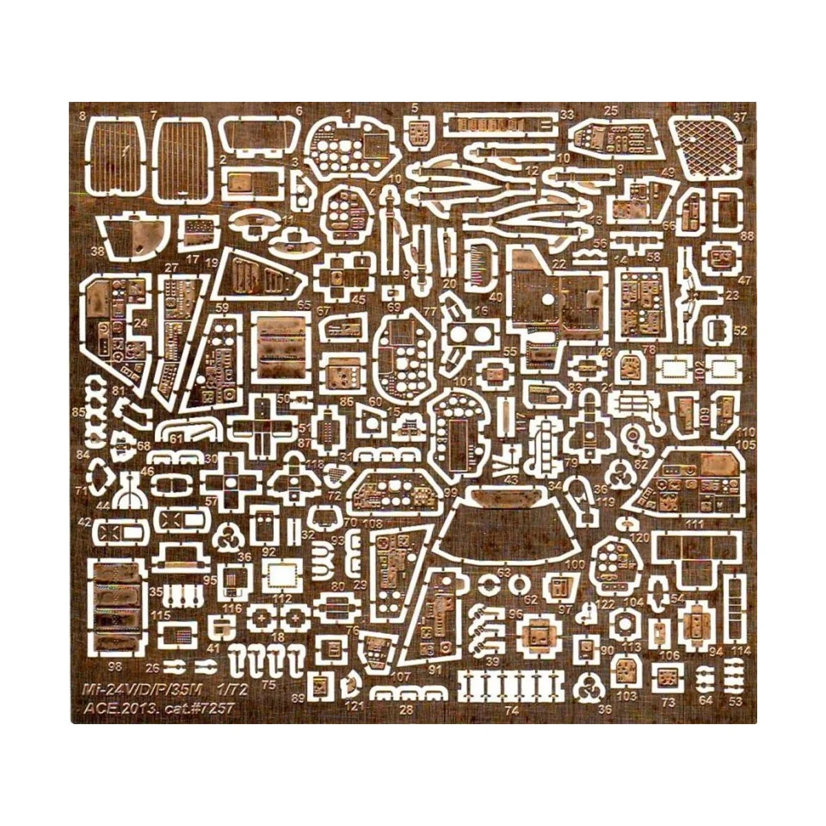 Photo-etched interior set f.Zvezda Mi-24, 1/72 - ACE PE7257 Photo-etched interior set f.Zvezda Mi-24, 1/72 - ACE PE7257