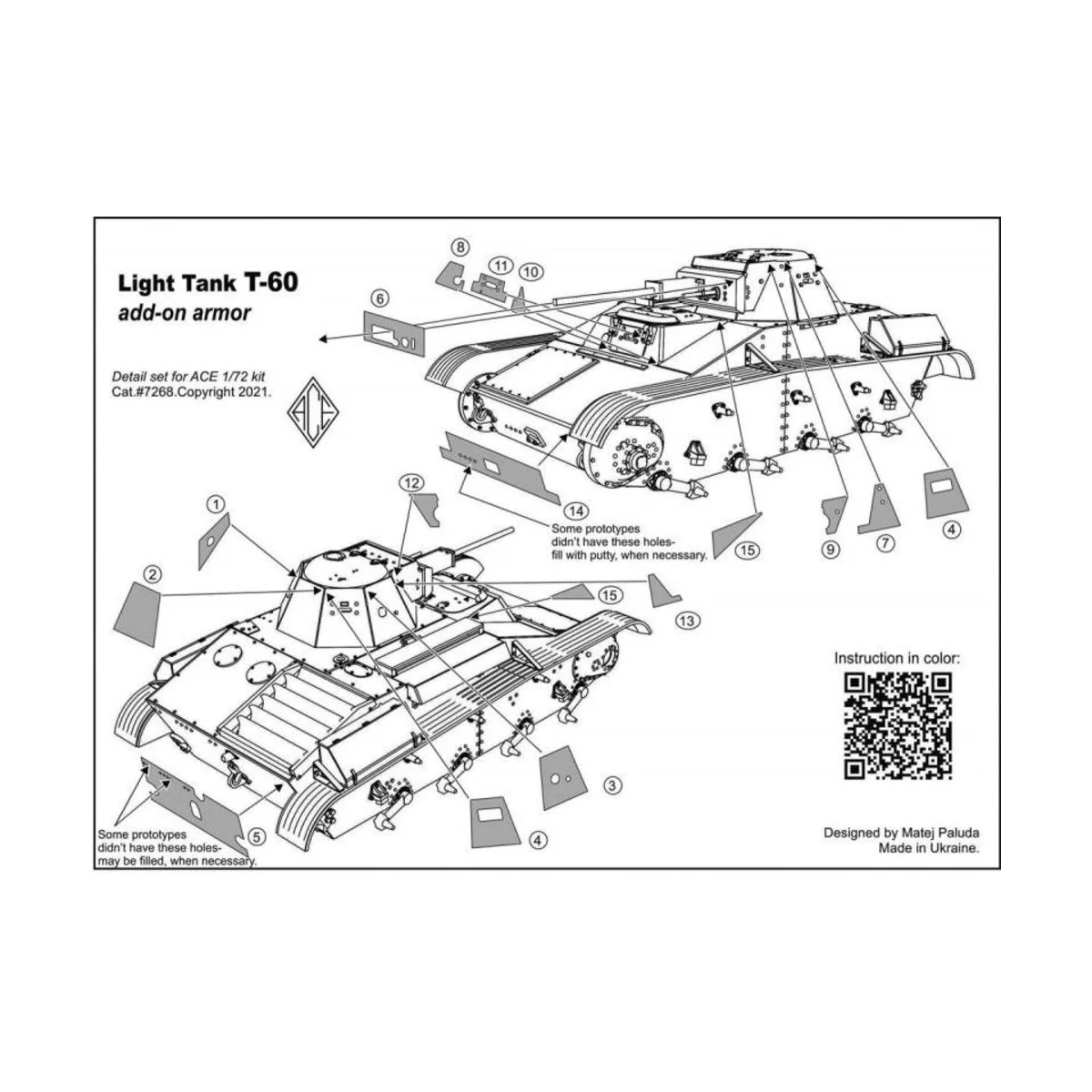 Photo-etched set -60 add on armor, for ACE kit - ACE PE7268