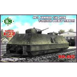 OB-3 armored railway car with two T-26 - Unimodels UMT612