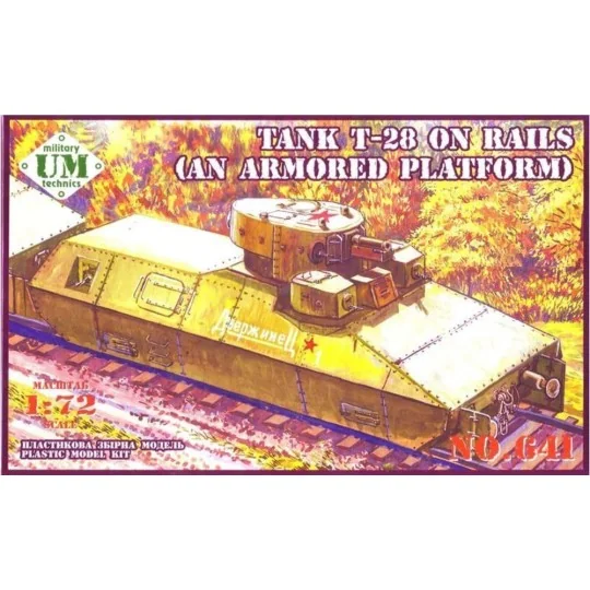 T-28 Tank on rails (armored platform) - Unimodels UMT641