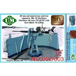 Oerlikon 22mm/70 (0, 79'') AA gun mark 10, 1/72 - Unimodels UMT652-003