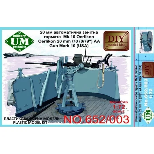 Oerlikon 22mm/70 (0,79'') AA gun mark 10 - Unimodels UMT652-003