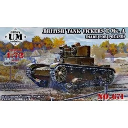 Vickers E Mk.A British tank(made f.Polan rubber tracks, 1/72 - Unim...