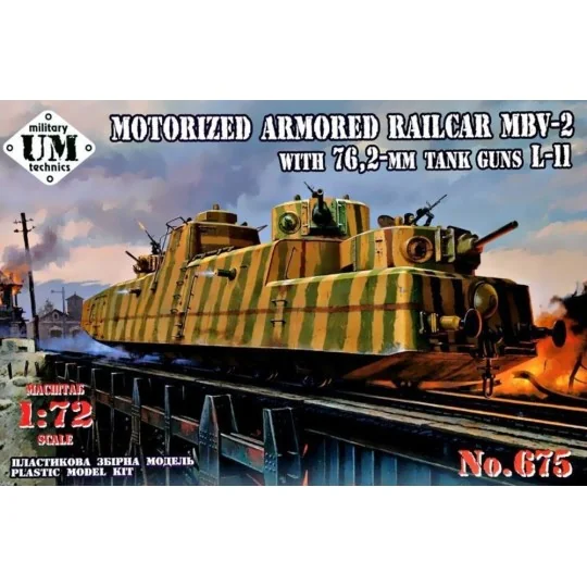 MBV-2 Motorized armored Railcar with 76, 2-mm Tank guns L-11, 1/72 ... MBV-2 Motorized armored Railcar with 76, 2-mm Tank guns L-11, 1/72 ...