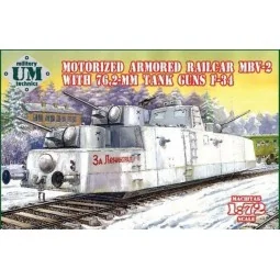 MBV-2 motorized armored railcar w.76, 2mm Tank guns F-34, 1/72 - Un...