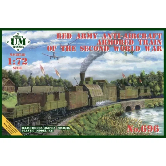Red army anty-aircraft armored train of the second WWII, 1/72 - Uni...