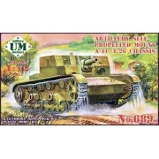 AT-1 Soviet artillery self-propelled gun, plastic tracks - Unimodel...