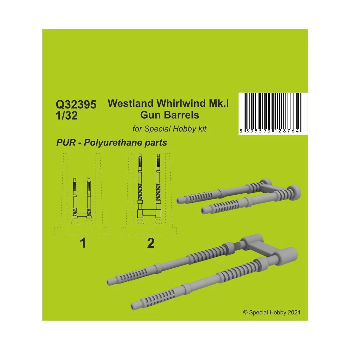 Westland Whirlwind Mk.I Gun Barrels, 1/32 - CMK 129-Q32395 Westland Whirlwind Mk.I Gun Barrels, 1/32 - CMK 129-Q32395
