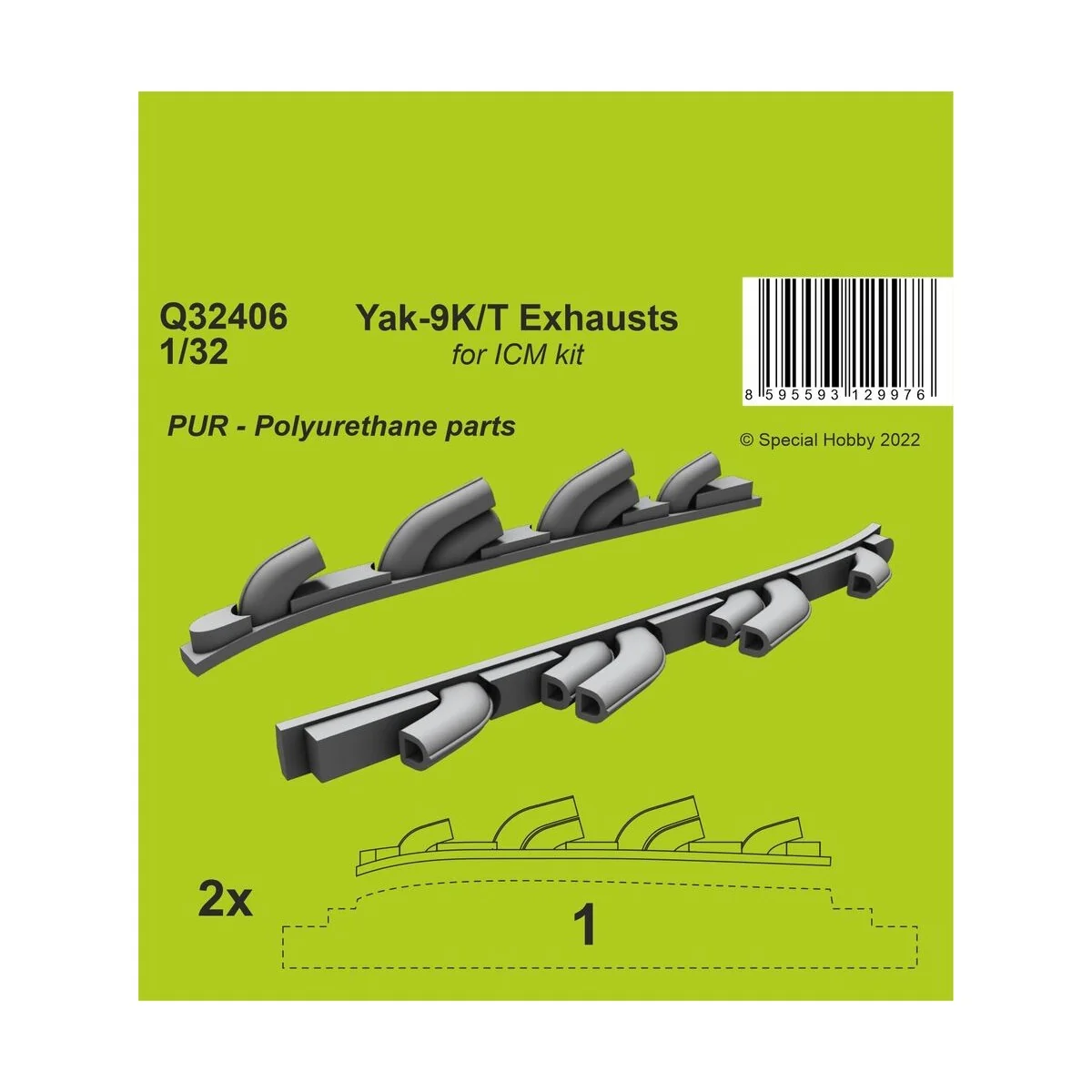 Yak-9T Exhausts - CMK 129-Q32406