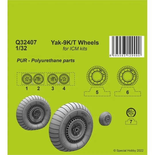 Yak-9T Wheels - CMK 129-Q32407