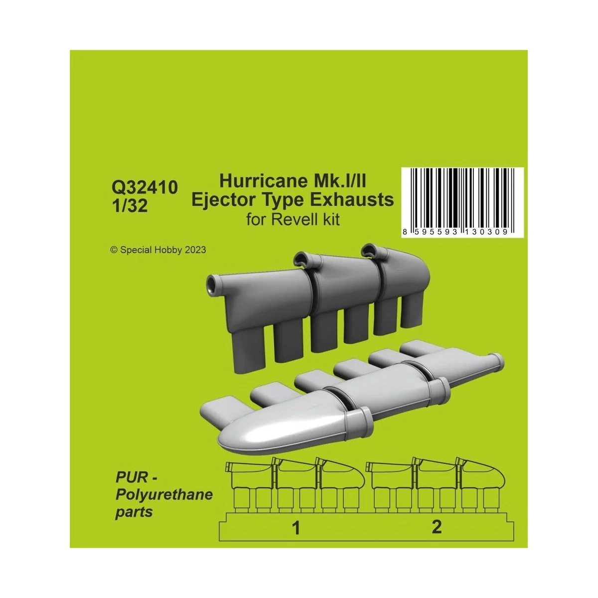 Hurricane Mk.I/II Ejector Type Exhausts 1/32 - CMK 129-Q32410
