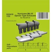 Hurricane Mk.I/II Ejector Type Exhausts, 1/32 - CMK 129-Q32410