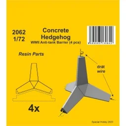 Concrete Hedgehog - WWII Anti-tank Barrier (4 pcs.), 1/72 - CMK 129...