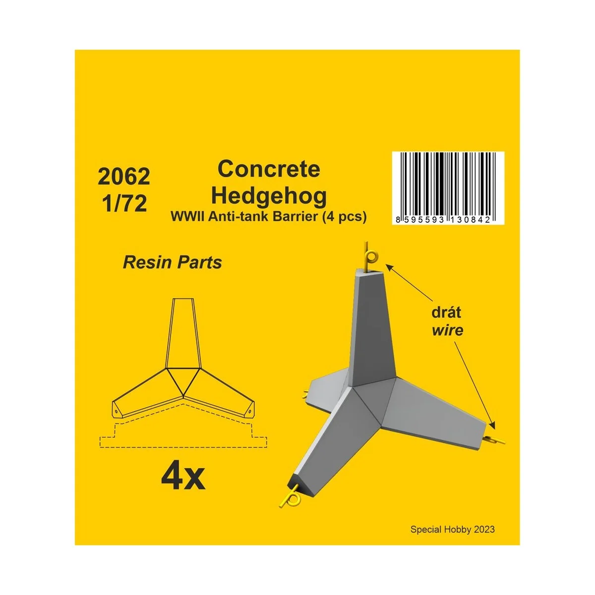 Concrete Hedgehog - WWII Anti-tank Barrier (4 pcs.) 1/72 - CMK 129-...
