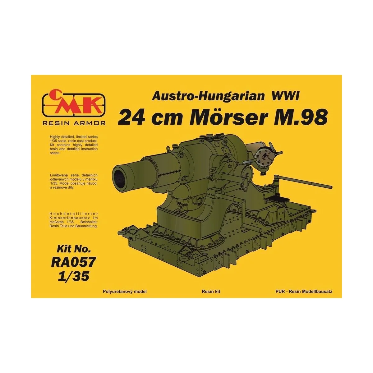 Austro-Hungarian WWI 24cm Mörser M.98, 1/35 - CMK 129-RA057 Austro-Hungarian WWI 24cm Mörser M.98, 1/35 - CMK 129-RA057