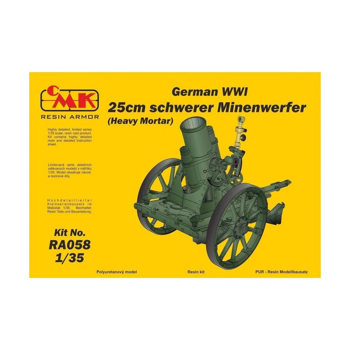 German WWI 25cm schwerer Minenwerfer/ Heavy Mortar-All Resin kit, 1...