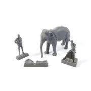 WWII RAF Mechanic in India+Elephant with Mahout (2 Fig. + Elephant)...