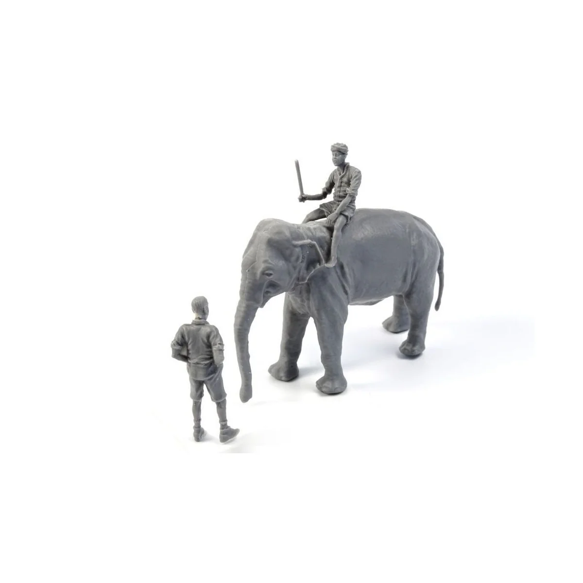 WWII RAF Mechanic in India+Elephant with Mahout (2 Fig. + Elephant)...