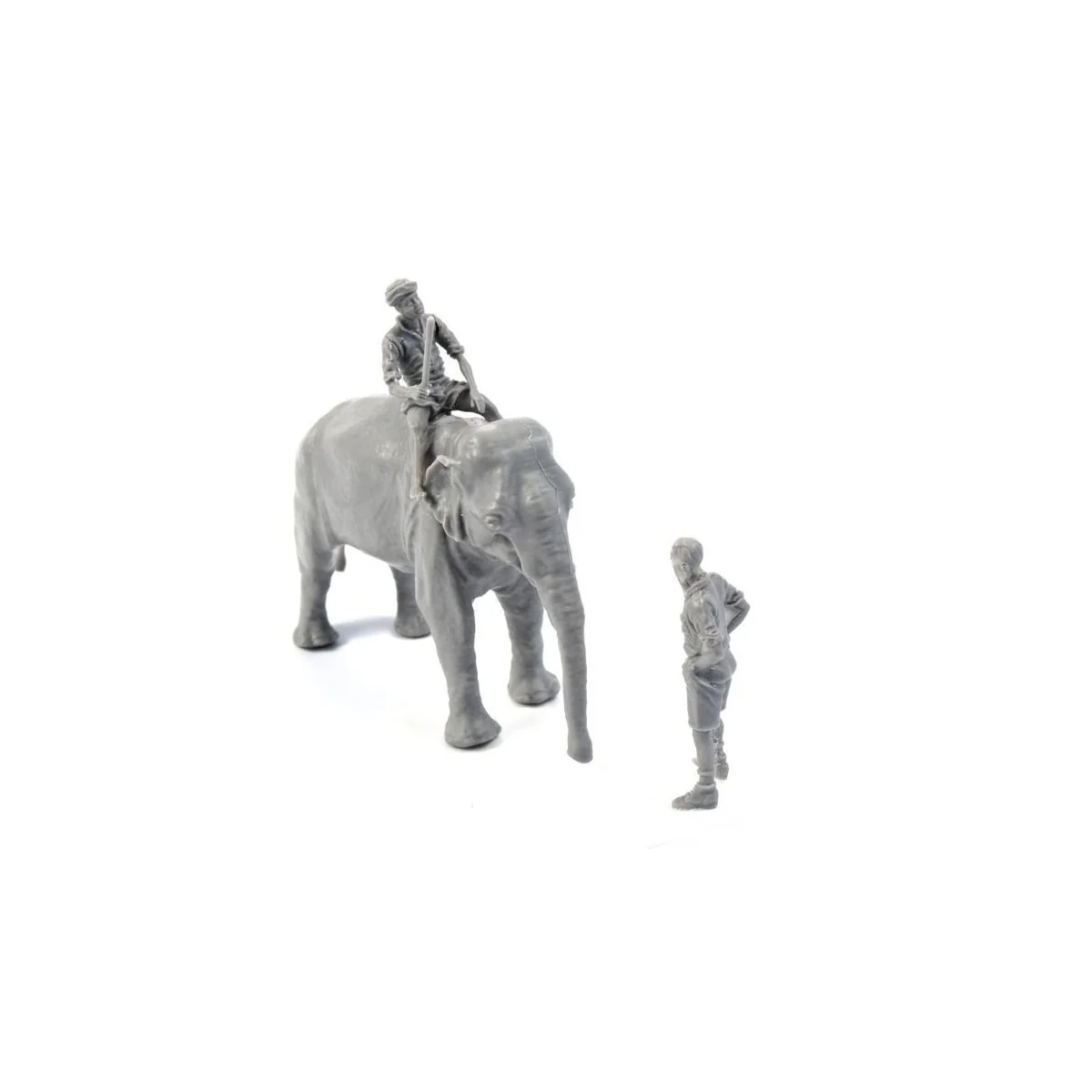 WWII RAF Mechanic in India+Elephant with Mahout (2 Fig. + Elephant)...