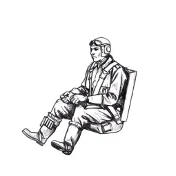 Bf 109G German Pilot, seated (for Eduard kits) - CMK 129-F48368