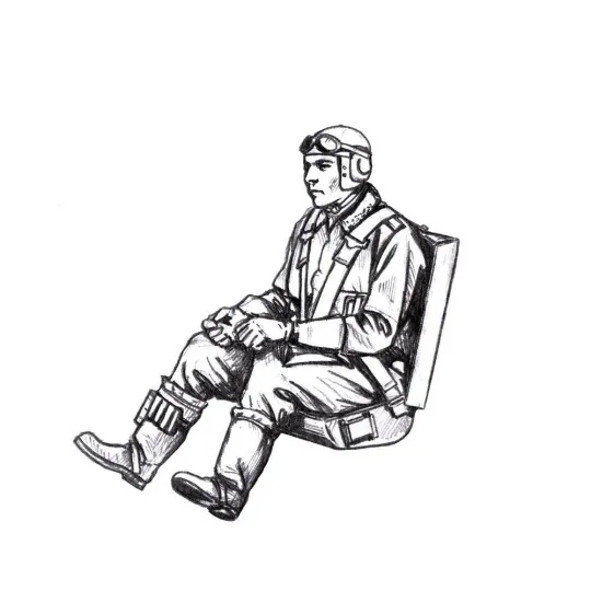 Bf 109G German Pilot, seated (for Eduard kits) - CMK 129-F48368