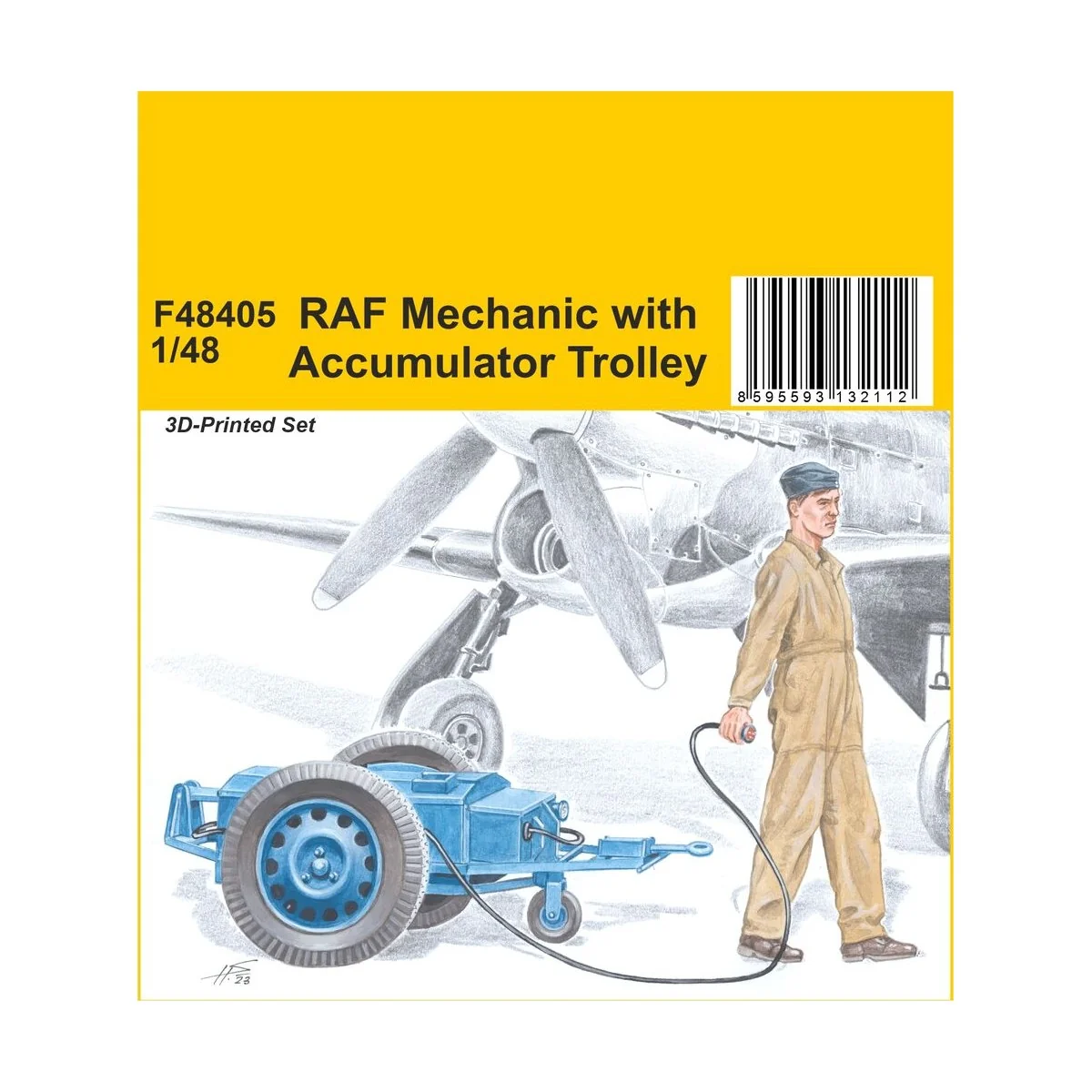 RAF Mechanic with Accumulator Trolley - Special Hobby 129-F48405