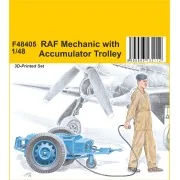 RAF Mechanic with Accumulator Trolley, 1/48 - Special Hobby 129-F48405 RAF Mechanic with Accumulator Trolley, 1/48 - Special Hobby 129-F48405
