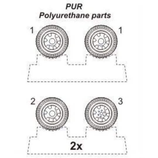 Opel Blitz wheels, 1/72 - CMK 129-B72017 Opel Blitz wheels, 1/72 - CMK 129-B72017
