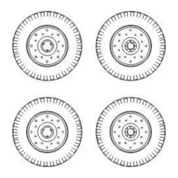 Chevrolet C.15A wheels small type 9x16 (Dunlop), 1/72 - CMK 129-B72040