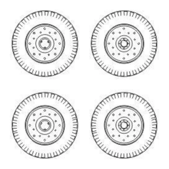 Chevrolet C.15A wheels small type 9x16 (Dunlop), 1/72 - CMK 129-B72040 Chevrolet C.15A wheels small type 9x16 (Dunlop), 1/72 - CMK 129-B72040