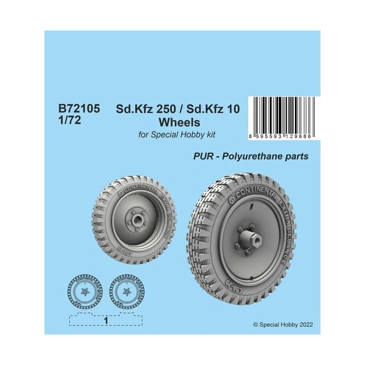 Sd.Kfz 250 / Sd.Kfz 10 Wheels, 1/72 - CMK 129-B72105