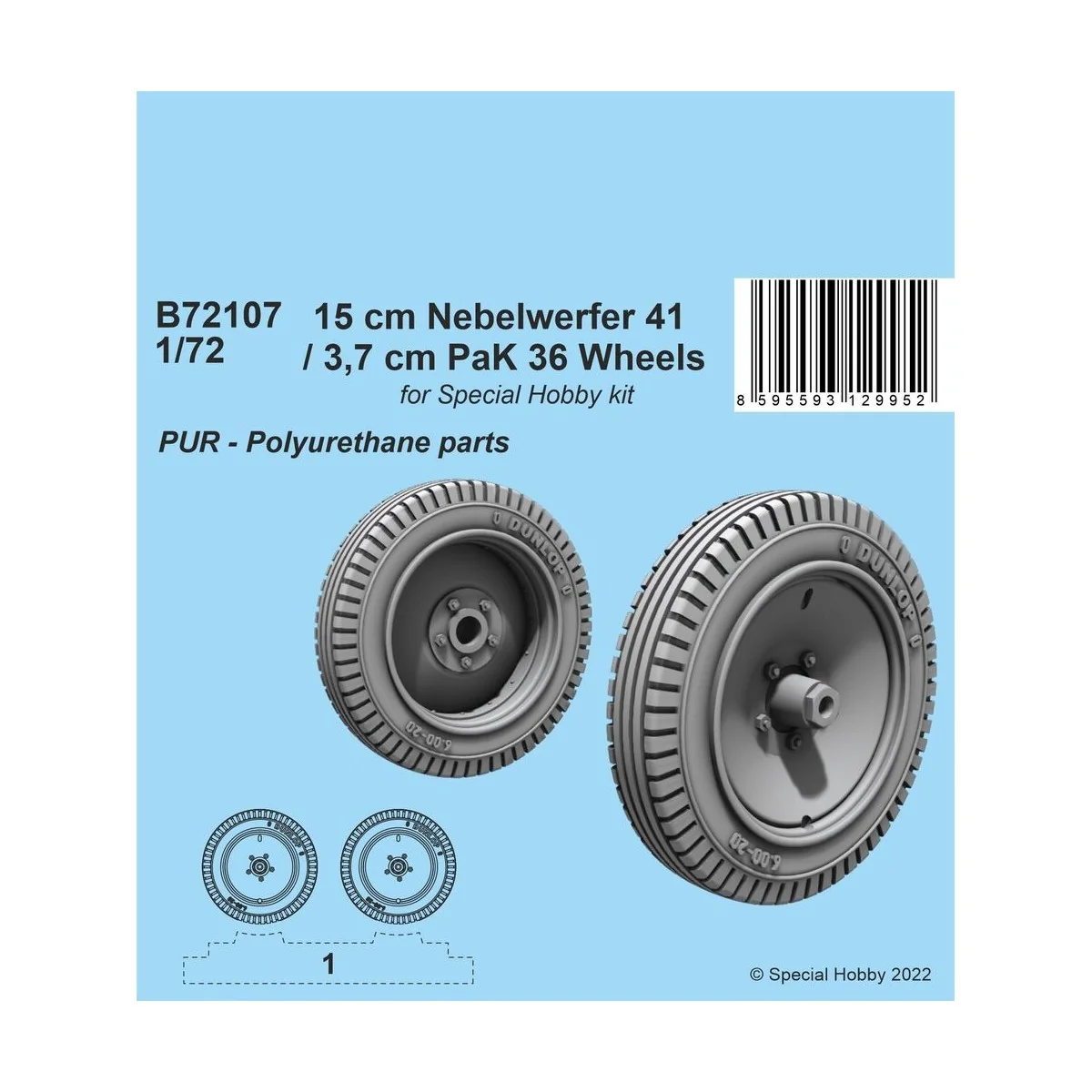 15 cm Nebelwerfer 41 / 3,7 cm PaK 36 Wheels - CMK 129-B72107