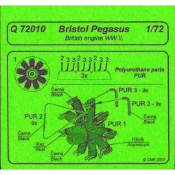 Bristol Pegasus British engine, 1/72 - CMK 129-Q72010