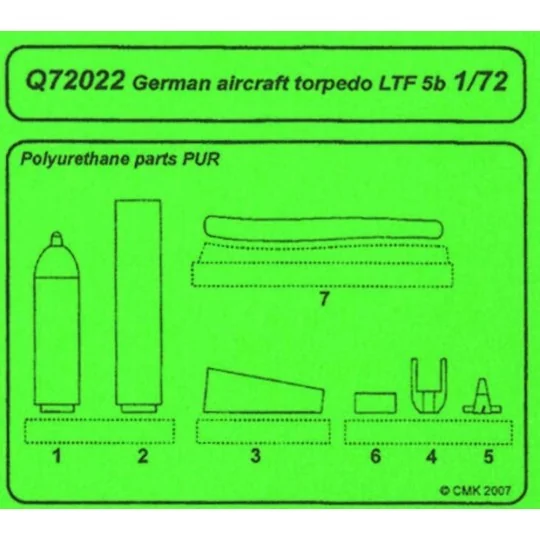 German aircraft torpedo LTF 5b, 1/72 - CMK 129-Q72022 German aircraft torpedo LTF 5b, 1/72 - CMK 129-Q72022