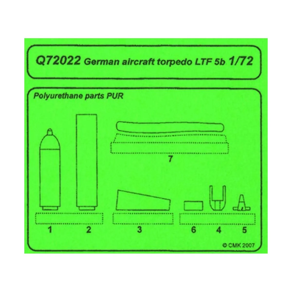 German aircraft torpedo LTF 5b, 1/72 - CMK 129-Q72022 German aircraft torpedo LTF 5b, 1/72 - CMK 129-Q72022