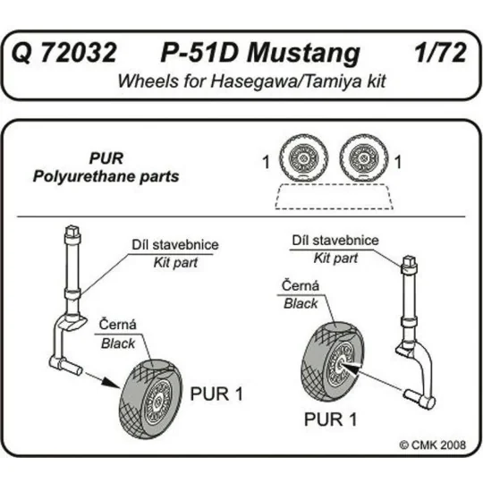 P-51D Mustang wheels - CMK 129-Q72032