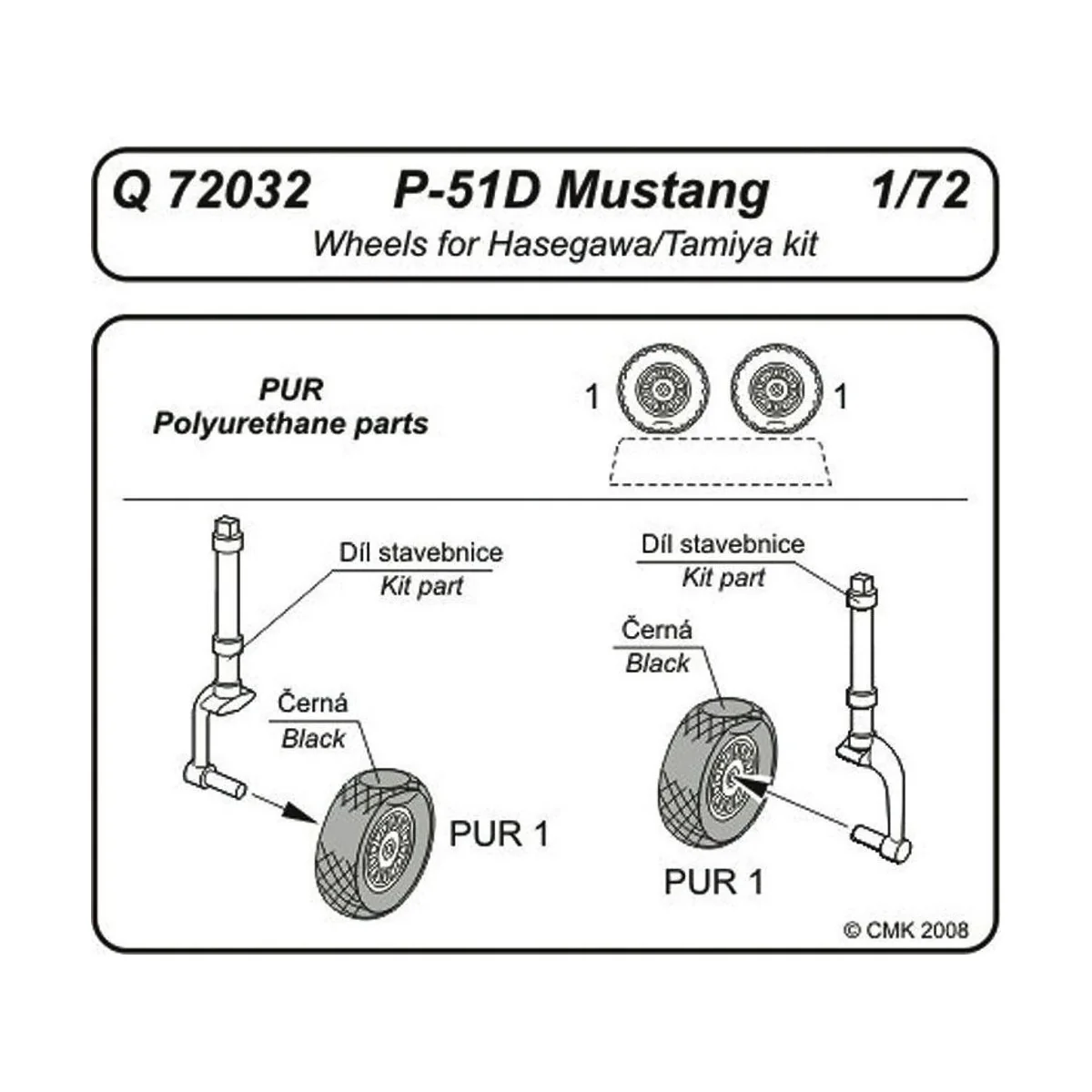P-51D Mustang wheels - CMK 129-Q72032