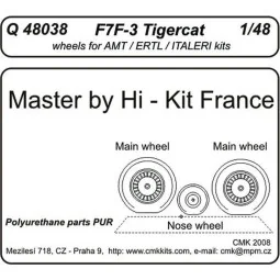 F7F-3 tigercat wheels für Revell Bausatz, 1/48 - CMK 129-Q48038